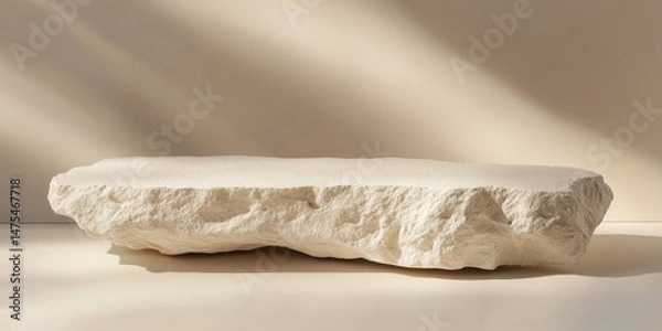 Fototapeta Sculptural stone platform in soft light