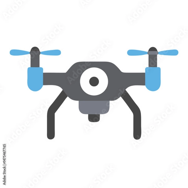 Fototapeta Modern Drone Vector Illustration on Black Background