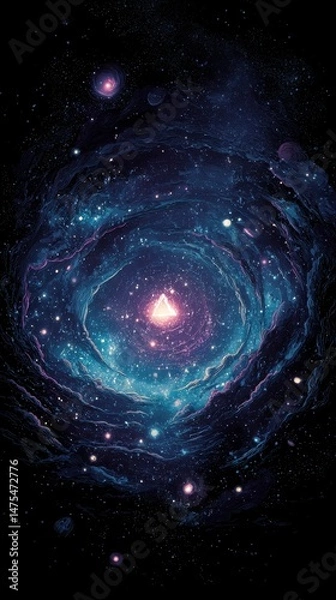 Fototapeta Intricate celestial vortex in cosmic depths.