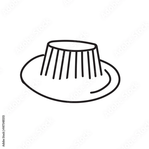 Obraz Birthday hat vector clipart. Cartoon retro hand drawn. Cute hand drown. element for prints, cards, invitation, flyer and poster.