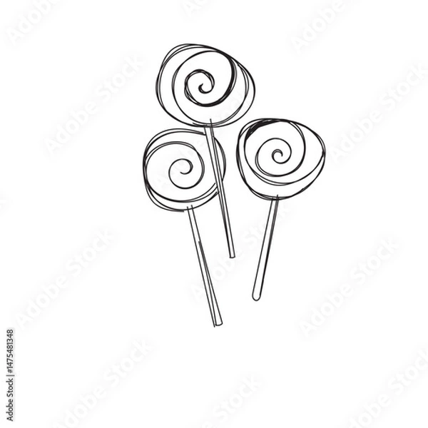 Obraz Sweet candy. Candy illustration. Cute hand drown. element for prints, cards, invitation, flyer and poster.