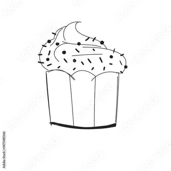 Obraz Birthday Cake. Cute hand drown. element for prints, cards, invitation, flyer and poster.
