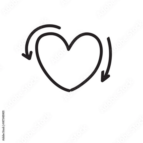 Obraz  heart Cute hand drown. element for prints, cards, invitation, flyer and poster.