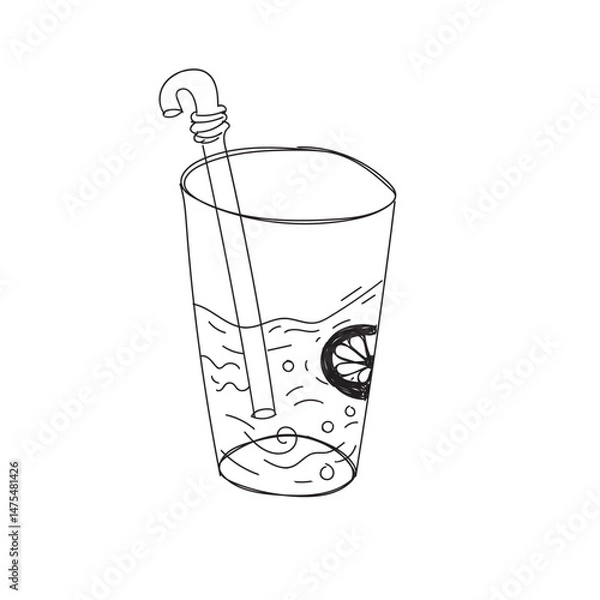 Obraz Drinking Glasses hand drown. Cute hand drown. element for prints, cards, invitation, flyer and poster.