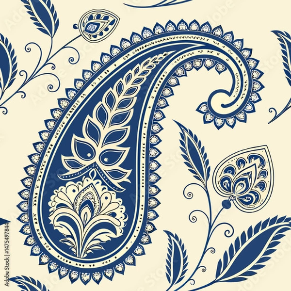 Obraz paisley floral pattern