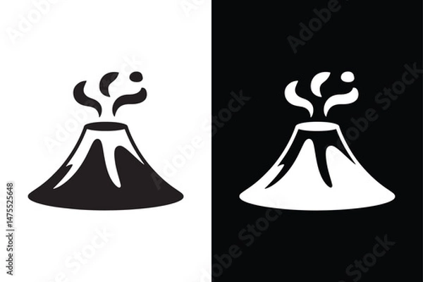 Fototapeta Volcano icon vector on White Background ,Vector Art Illustration on white background.
