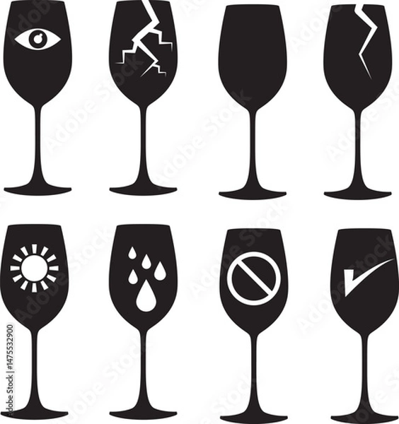 Obraz this is  box fragile line icon vector illustration set.