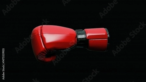 Fototapeta Red Boxing Glove with Dark Background.