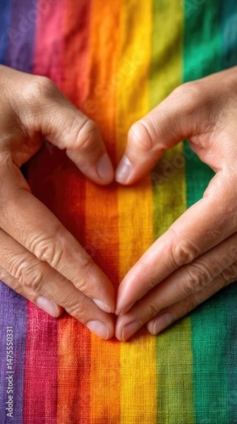 Obraz Love and Pride Symbol with Rainbow Flag