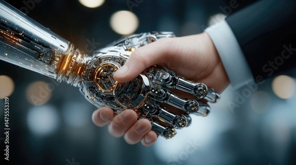 Obraz Business Agreement in a Robotic Future