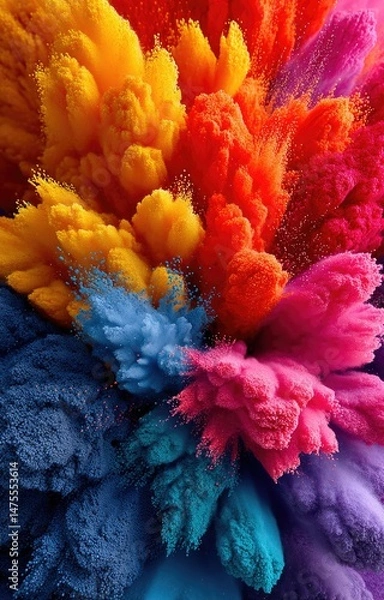Fototapeta Colorful Powder Explosion Creating a Rainbow Effect
