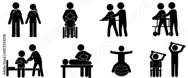 Obraz 理学療法に関するピクトグラムセット