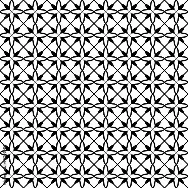 Fototapeta Elegant Black Geometric Seamless Pattern Design for Textile Print or Background