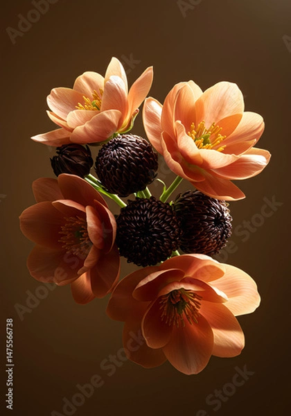 Obraz Photograph of unique royal flowers featuring brilliant shine, Perfect for luxury branding