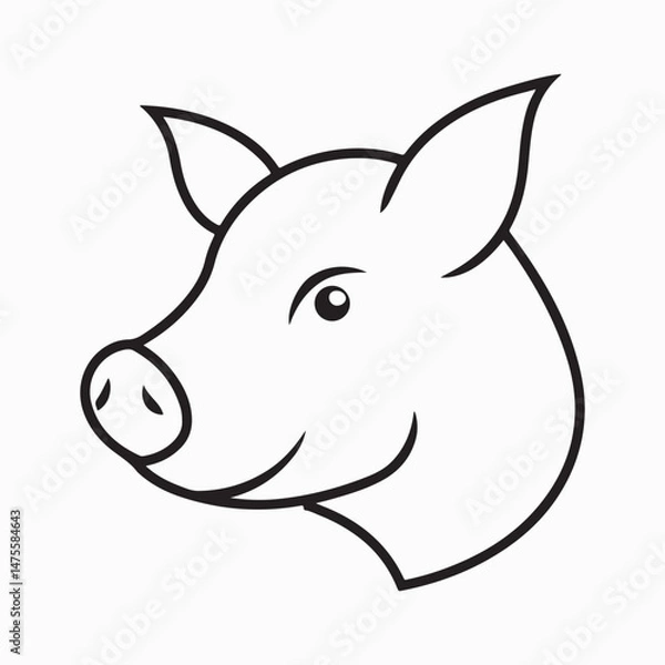 Fototapeta yorkshire pig vector art illustration