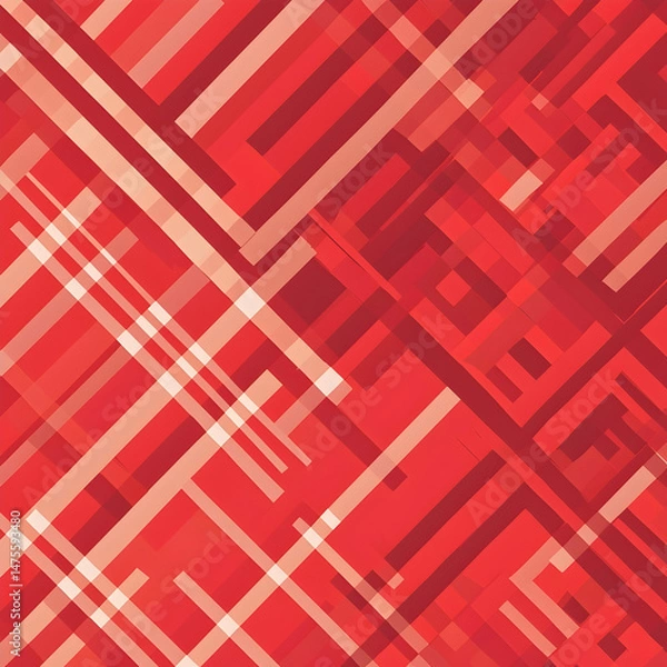 Fototapeta Abstract red geometric pattern background; ideal for website banners or presentations