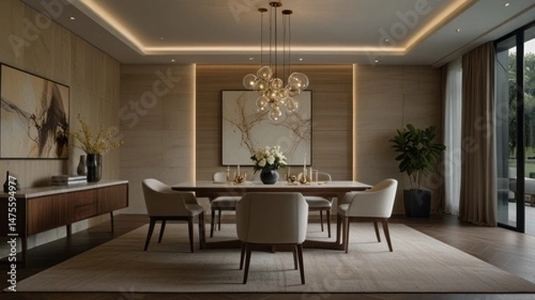 Obraz Elegant contemporary dining room interior design.