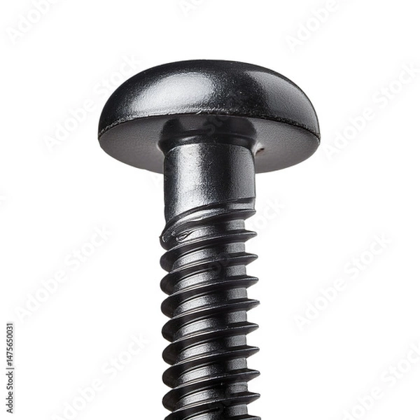 Obraz Close-up of a Black Round Head Screw