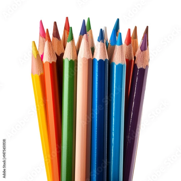 Obraz A close-up view of a bundle of various colored pencils