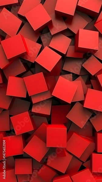 Fototapeta Red Cubes Abstract Background