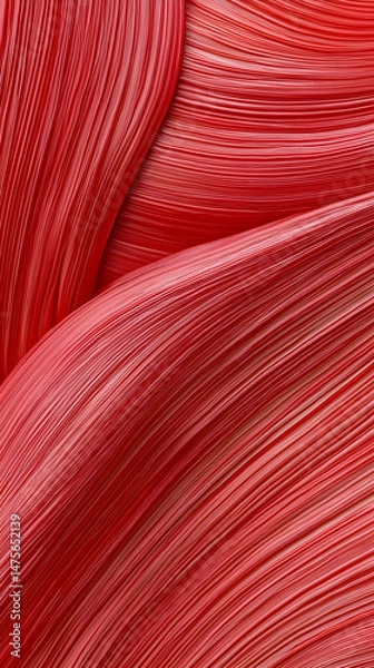 Obraz Abstract red flowing lines, dynamic movement, background texture, design element