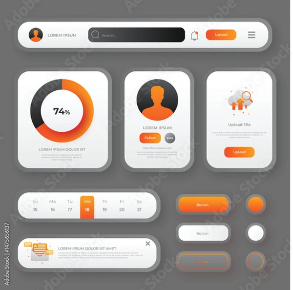 Fototapeta Ui kit collection vector design
