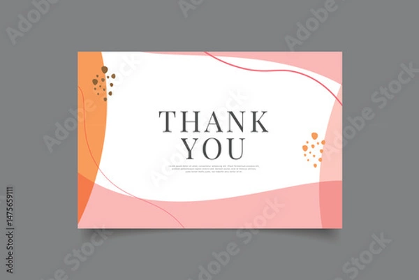 Obraz thank you card template design