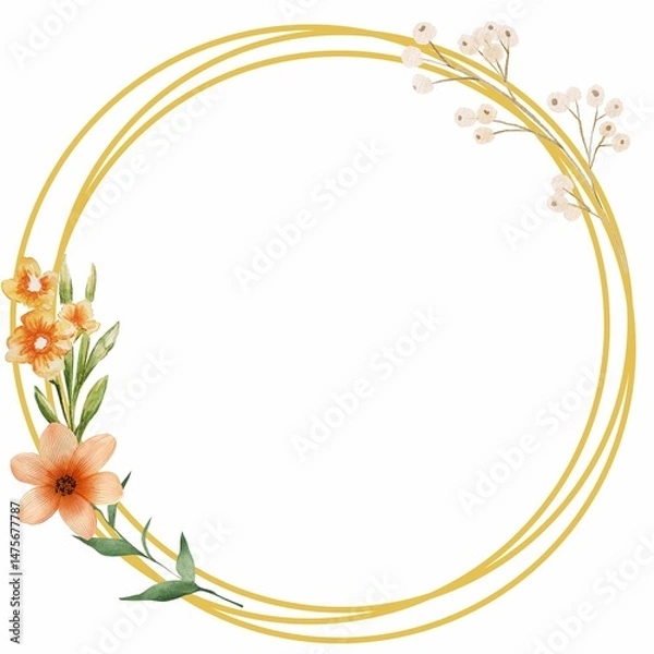 Fototapeta frame with flowers cute 