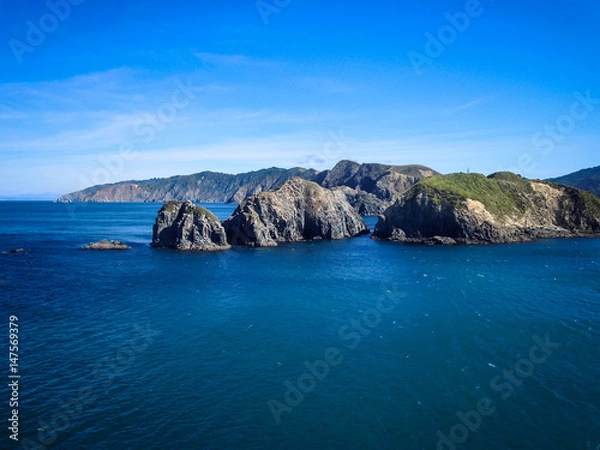 Obraz Crossing Cook Strait by Ferry, Picton, New Zealand - Stock Photo