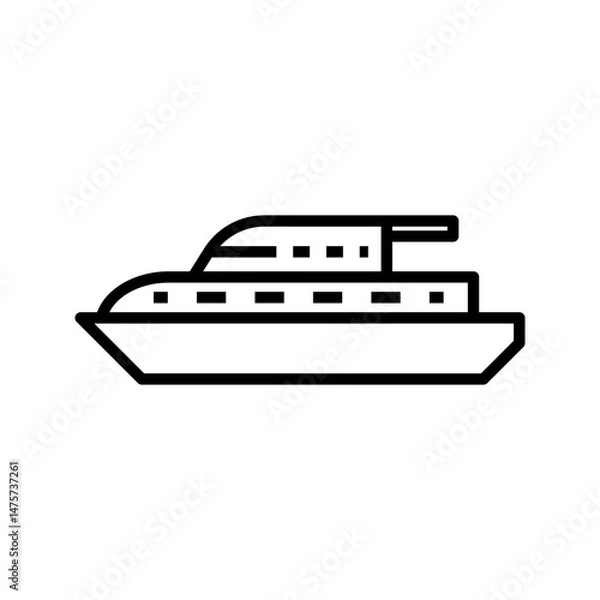Fototapeta Boat icon on white background