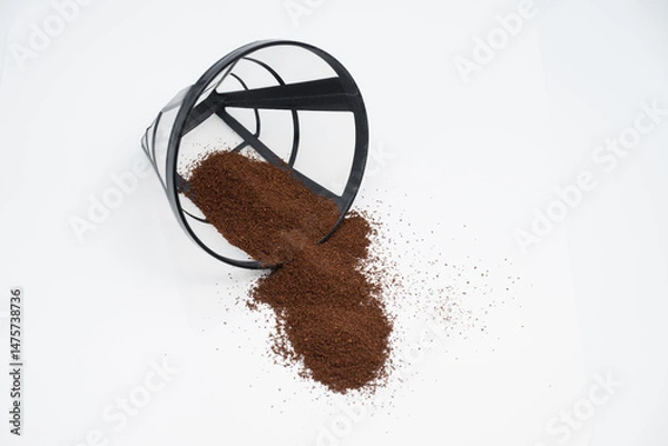 Fototapeta Coffee Filter Nylon Mesh Cone Filter Basket with Handle for Coffee Machines, Coffee Machine Accessory