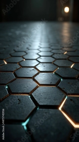 Fototapeta Engaging Journey Through the Shimmering Titanium Shield Pathway