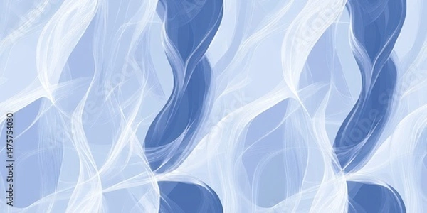 Obraz Soft Blue Waves Flowing Gently Against Light Background, Creating a Serene and Calming Atmosphere for Relaxation and Inspiration