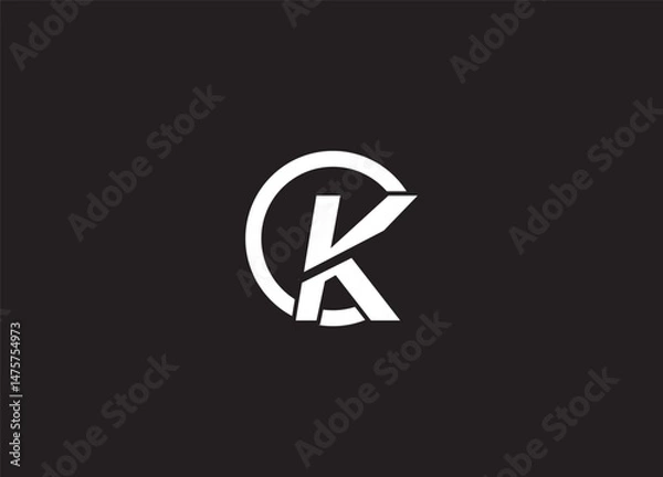 Obraz CK KC Abstract initial monogram letter alphabet logo design