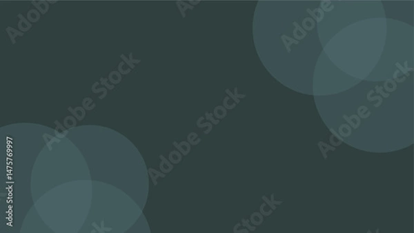Obraz Abstract Teal Circles on Dark Green Background