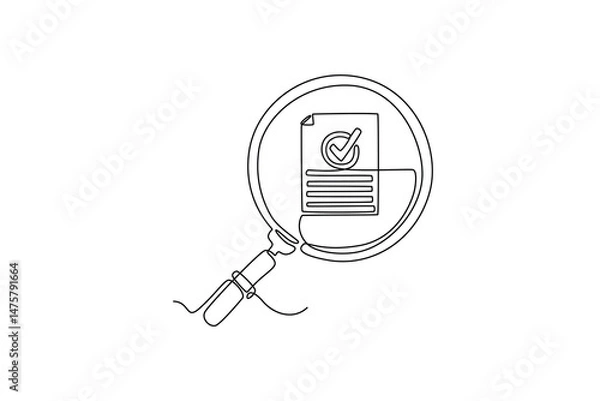 Obraz  Risk management concept. Single line draw design. Vector graphic illustration