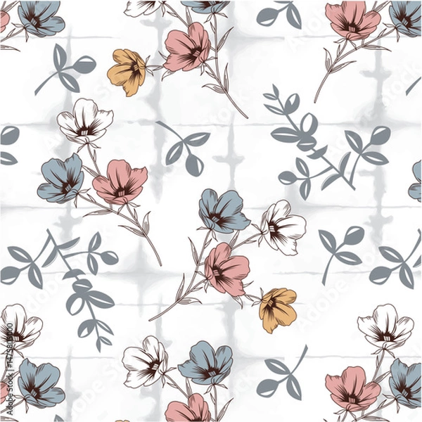 Obraz Floral and leaf pattern all over design