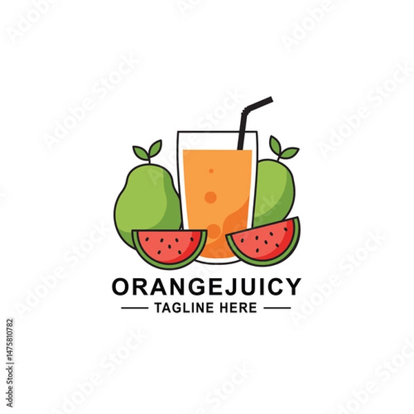 Fototapeta  Refreshing Orange Juice Guava Watermelon summer drink perfect thirst quencher