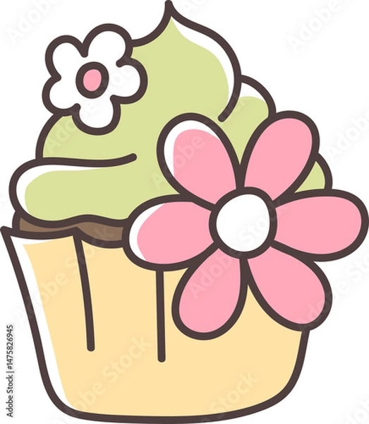 Fototapeta Spring Elements Hand Drawn Doodle Design