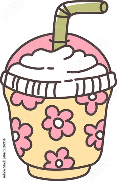 Fototapeta Spring Elements Hand Drawn Doodle Design