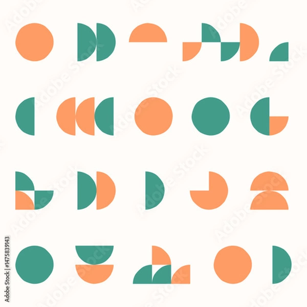 Fototapeta Pattern illustration with colorful circles.
