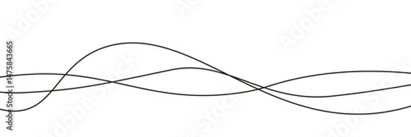 Fototapeta Thin line wavy abstract background. vector ilustration