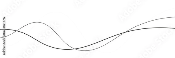 Fototapeta Thin line wavy abstract background. vector ilustration