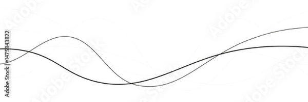 Fototapeta Thin line wavy abstract background. vector ilustration