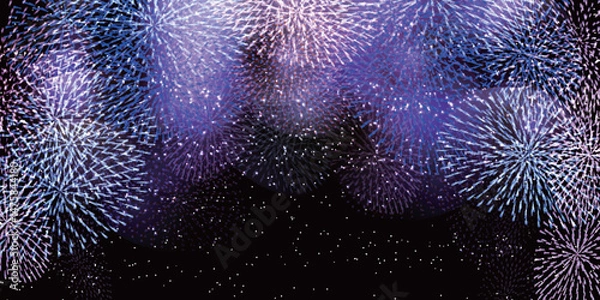 Obraz 花火　暑中見舞い　風景　背景