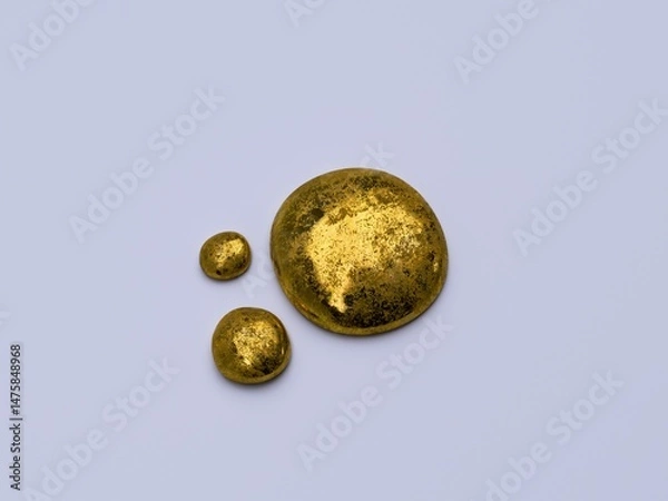 Fototapeta 3D render gold from electronic isolated on white