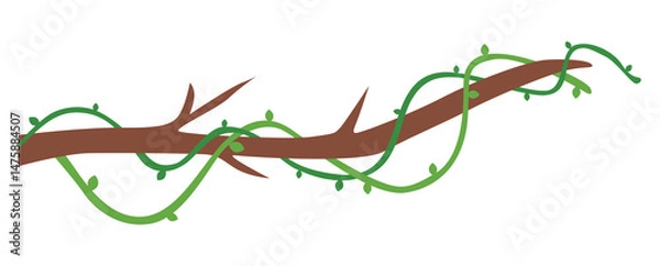 Fototapeta branches and vines transparent background element