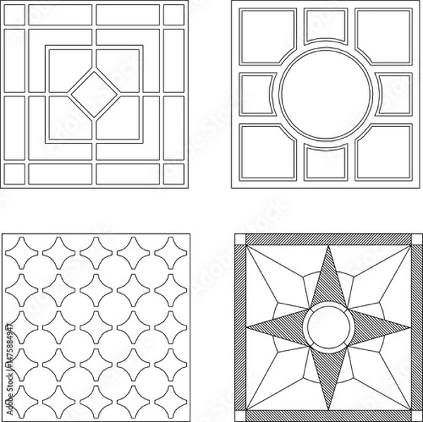 Fototapeta vector illustration sketch drawing ornament decoration decoration pattern background classic vintage ethnic traditional abstract modern