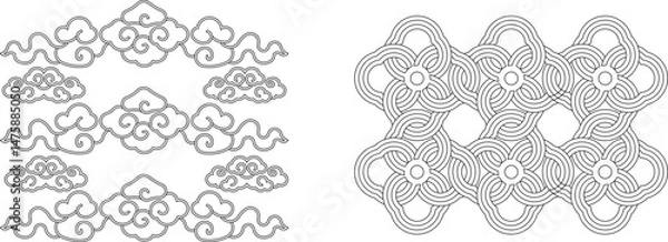 Fototapeta vector illustration sketch drawing ornament decoration decoration pattern background classic vintage ethnic traditional abstract modern