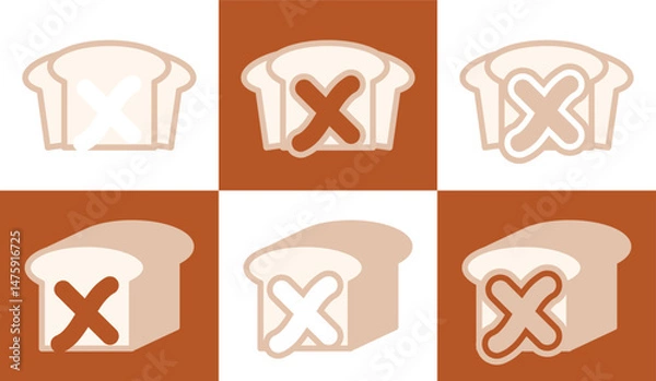 Fototapeta Letter X white bread. This logo combines letters and white bread. Suitable for bread shops, bakery, cafe, and the like.